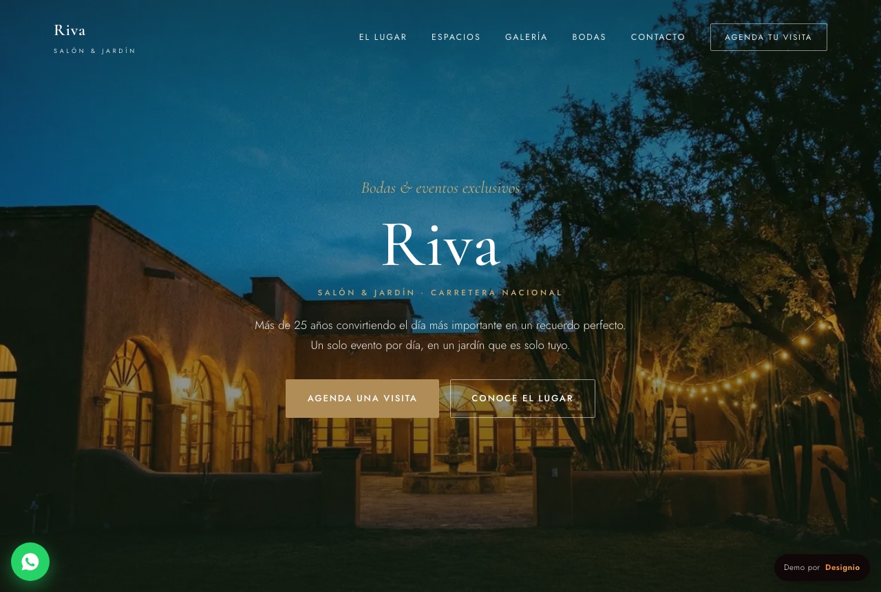 Web de Riva Salón & Jardín